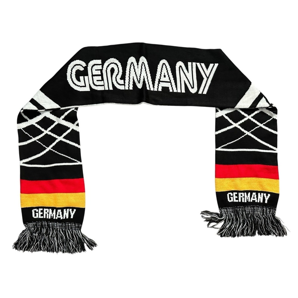 Germany Soccer Scarf Double Sided Black Red Gold‎ Football Fan Winter Knit